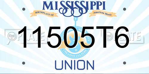 11505T6 Mississippi License Plate