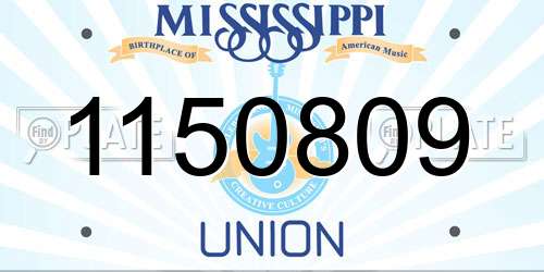 1150809 Mississippi License Plate
