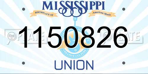 1150826 Mississippi License Plate