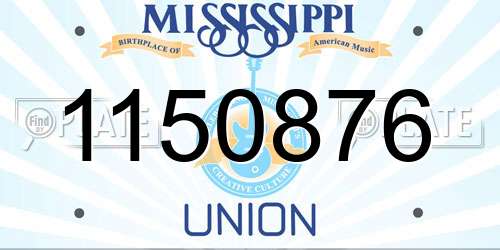 1150876 Mississippi License Plate