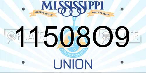 11508O9 Mississippi License Plate