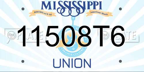 11508T6 Mississippi License Plate