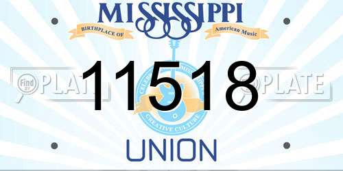 11518 Mississippi License Plate