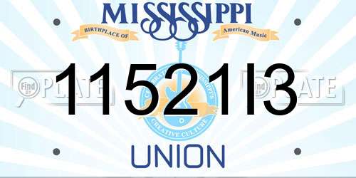11521I3 Mississippi License Plate