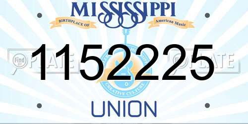 1152225 Mississippi License Plate