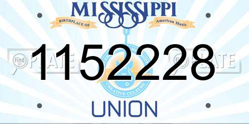 1152228 Mississippi License Plate