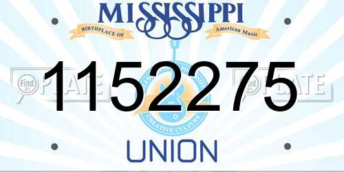 1152275 Mississippi License Plate