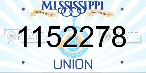 1152278 Mississippi License Plate