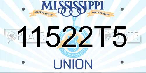 11522T5 Mississippi License Plate