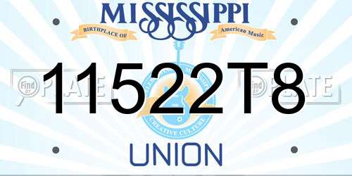 11522T8 Mississippi License Plate
