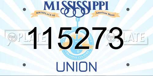 115273 Mississippi License Plate
