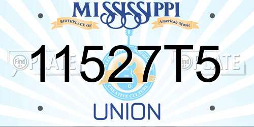 11527T5 Mississippi License Plate