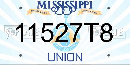 11527T8 Mississippi License Plate