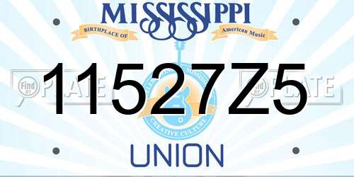11527Z5 Mississippi License Plate
