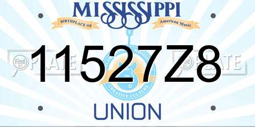 11527Z8 Mississippi License Plate