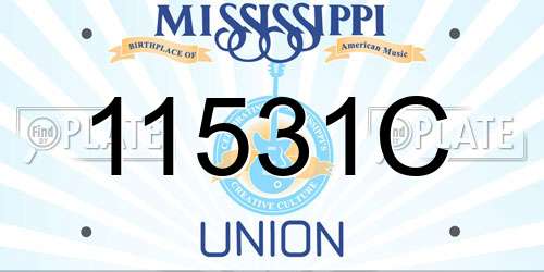 11531C Mississippi License Plate
