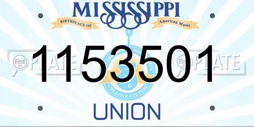 1153501 Mississippi License Plate