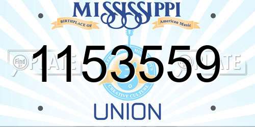 1153559 Mississippi License Plate