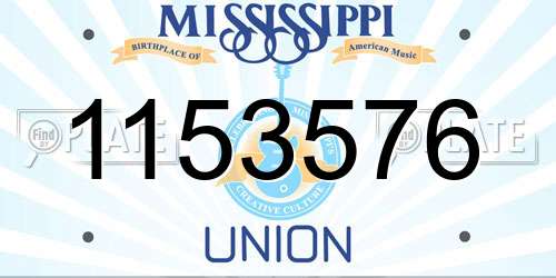 1153576 Mississippi License Plate