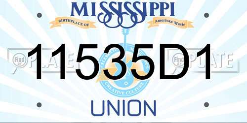 11535D1 Mississippi License Plate