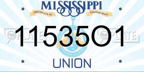 11535O1 Mississippi License Plate