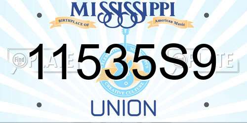11535S9 Mississippi License Plate