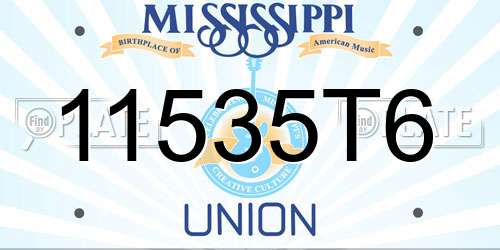 11535T6 Mississippi License Plate