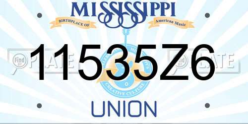 11535Z6 Mississippi License Plate