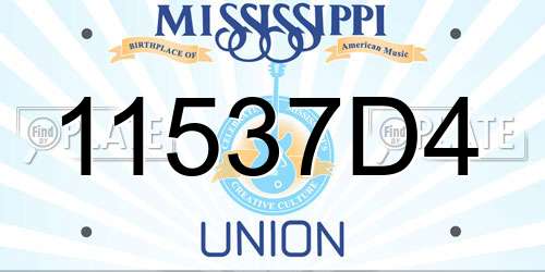 11537D4 Mississippi License Plate