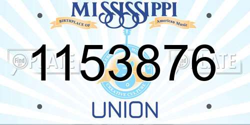 1153876 Mississippi License Plate