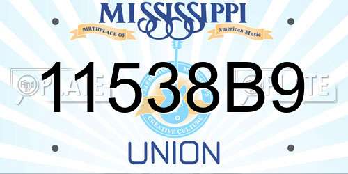 11538B9 Mississippi License Plate