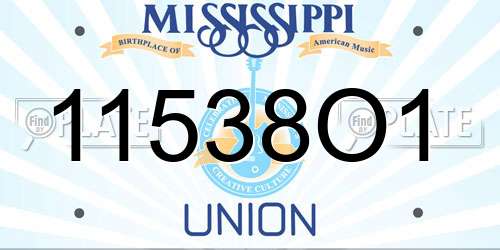 11538O1 Mississippi License Plate