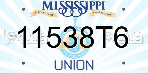 11538T6 Mississippi License Plate