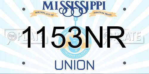1153NR Mississippi License Plate