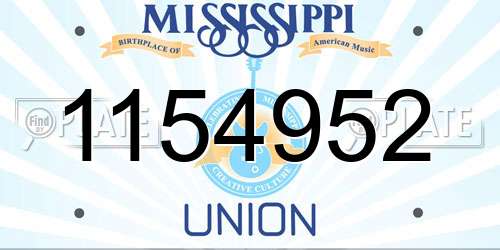 1154952 Mississippi License Plate
