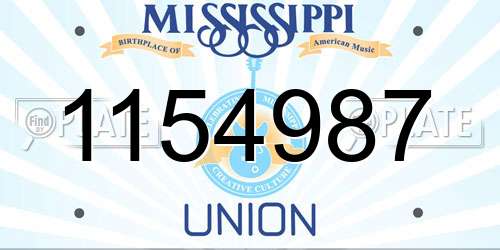 1154987 Mississippi License Plate