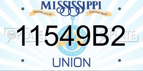 11549B2 Mississippi License Plate