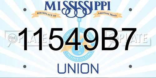 11549B7 Mississippi License Plate