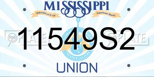 11549S2 Mississippi License Plate