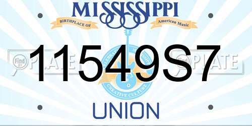 11549S7 Mississippi License Plate