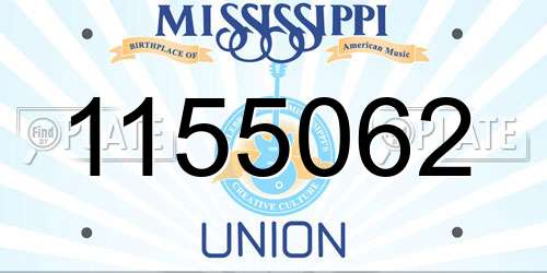 1155062 Mississippi License Plate