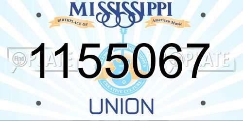 1155067 Mississippi License Plate