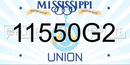 11550G2 Mississippi License Plate