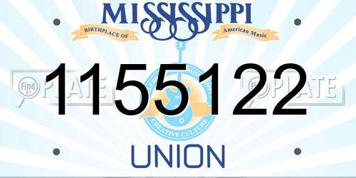 1155122 Mississippi License Plate