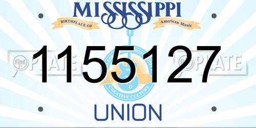 1155127 Mississippi License Plate