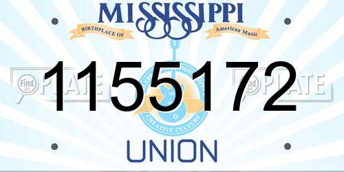 1155172 Mississippi License Plate