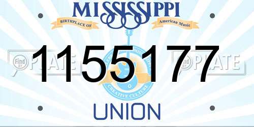 1155177 Mississippi License Plate