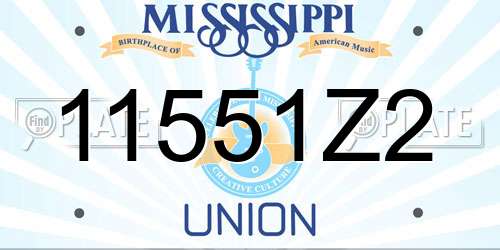 11551Z2 Mississippi License Plate