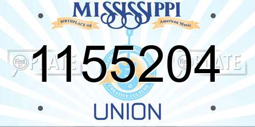 1155204 Mississippi License Plate