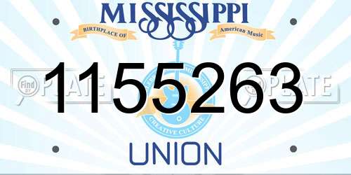 1155263 Mississippi License Plate